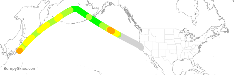 Turbulence forecast map for ANA107, SFO to JTT