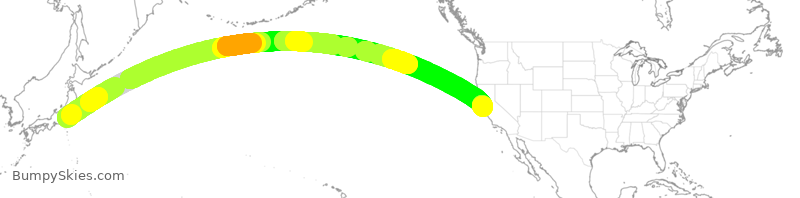 Turbulence forecast map for ANA108, HND to SFO