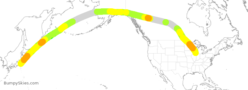 Turbulence forecast map for ANA111, ORD to JTT