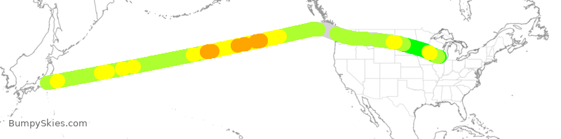 Turbulence forecast map for ANA112, HND to ORD