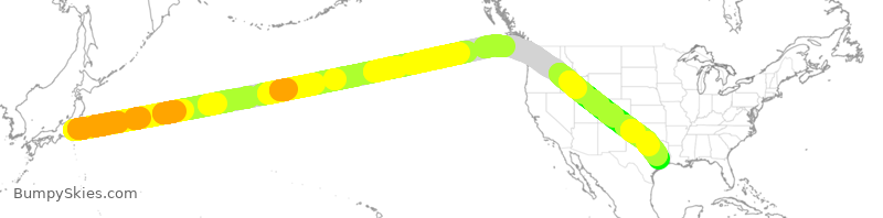 Turbulence forecast map for ANA114, JTT to IAH