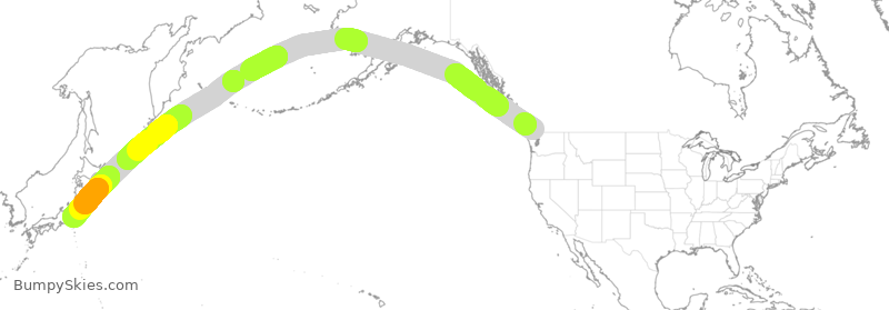 Turbulence forecast map for ANA115, YVR to JTT