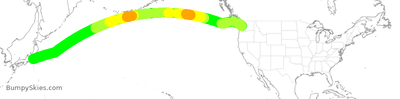 Turbulence forecast map for ANA117, SEA to HND