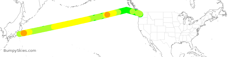 Turbulence forecast map for ANA118, HND to SEA