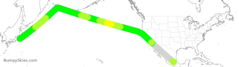 Turbulence forecast map for ANA179, MEX to NRT