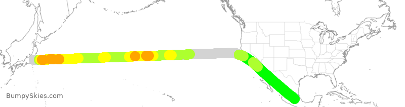 Turbulence forecast map for ANA180, NRT to MEX