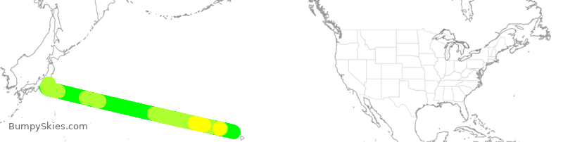 Turbulence forecast map for ANA182, NRT to HNL