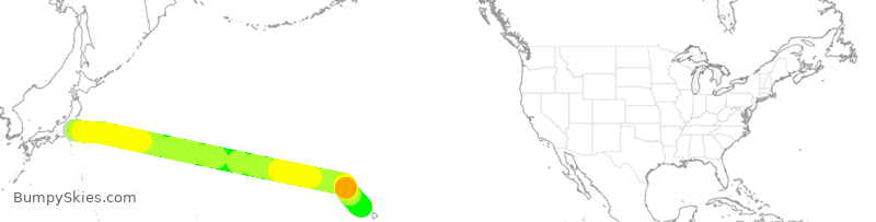 Turbulence forecast map for ANA184, NRT to HNL