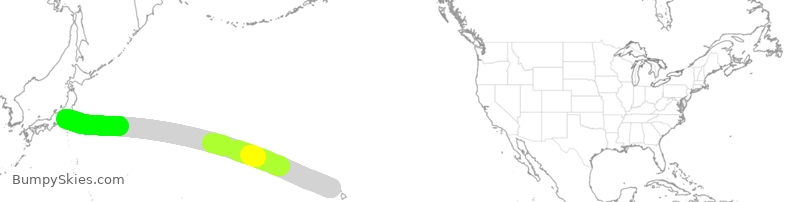 Turbulence forecast map for ANA185, HNL to HND