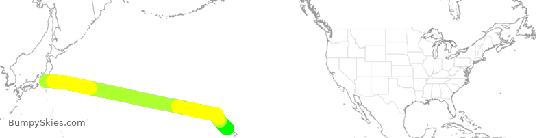 Turbulence forecast map for ANA186, HND to HNL
