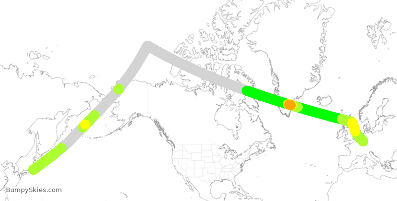 Turbulence forecast map for ANA223, JTT to DDF