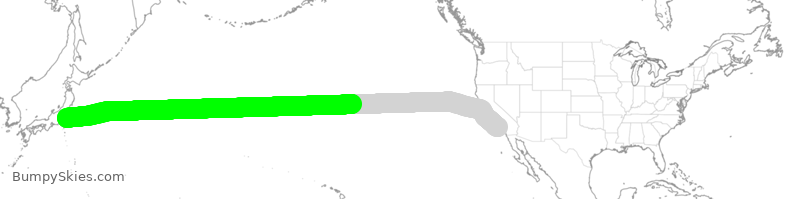 Turbulence forecast map for ANA5, LAX to NRT