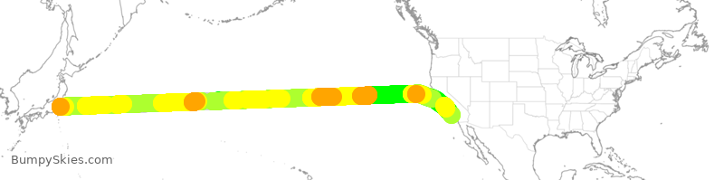 Turbulence forecast map for ANA6, JAA to LAX
