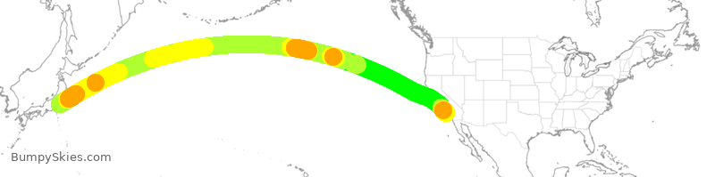 Turbulence forecast map for ANA8408, NRT to LAX