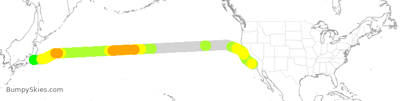 Turbulence forecast map for ANA8417, LAX to NRT
