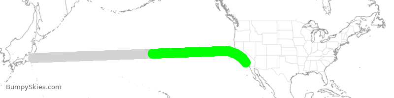 Turbulence forecast map for ANA8418, JAA to LAX
