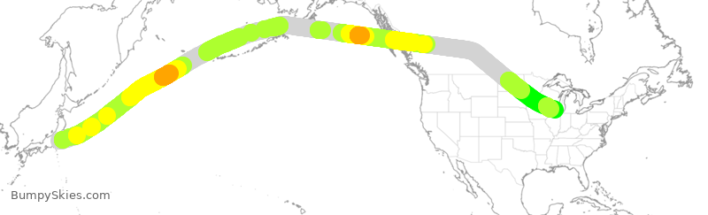 Turbulence forecast map for ANA8422, JAA to ORD