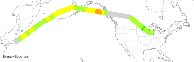 Turbulence forecast map for ANA842, NRT to ORD
