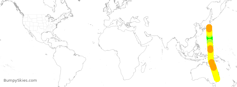 Turbulence forecast map for ANA880, SSY to JTT