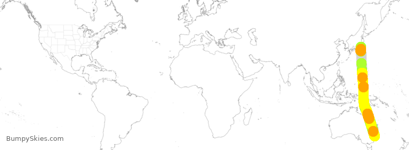 Turbulence forecast map for ANA889, JTT to SSY