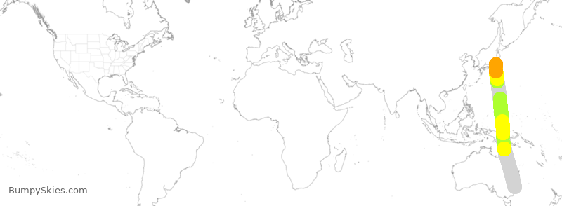 Turbulence forecast map for ANA890, SSY to JTT