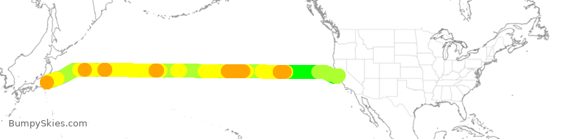 Turbulence forecast map for ANA8, JAA to SFO