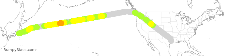 Turbulence forecast map for ANA9113, IAH to HND