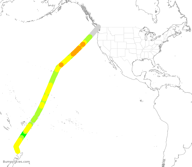 Turbulence forecast map for ANZ23, YVR to ZAA