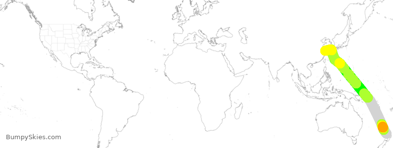 Turbulence forecast map for ANZ289, ZAA to SPD
