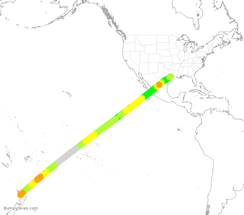 Turbulence forecast map for ANZ28, ZAA to IAH