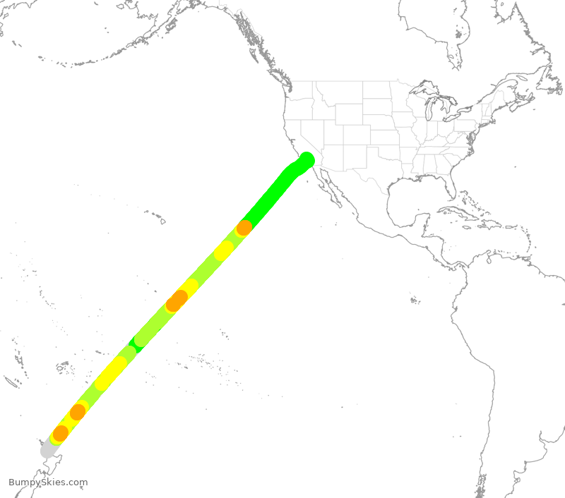 Turbulence forecast map for ANZ4, ZAA to LAX