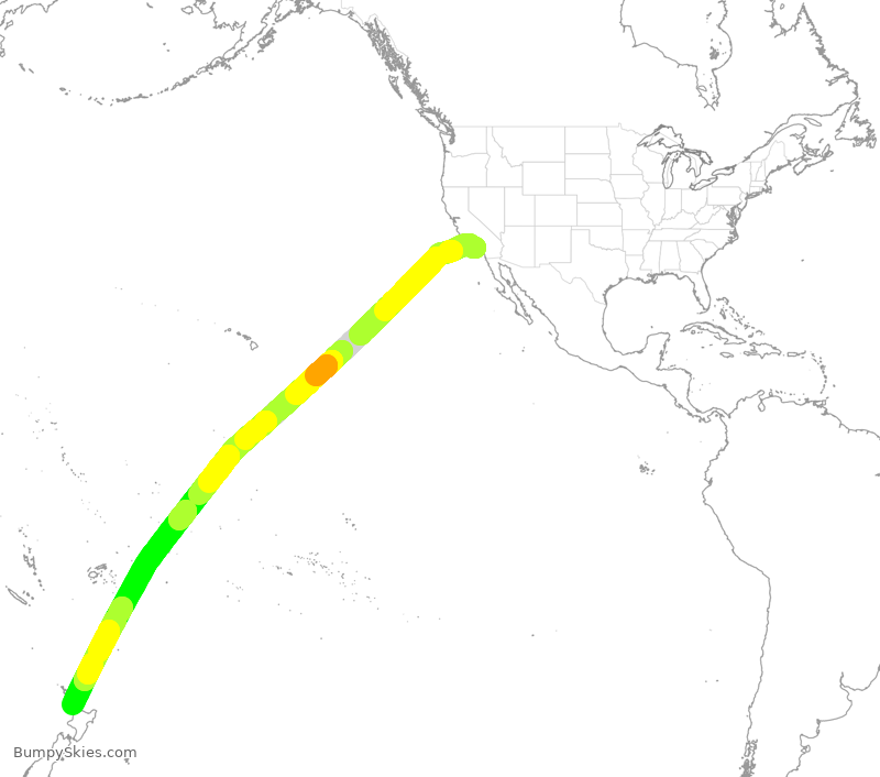 Turbulence forecast map for ANZ5, LAX to ZAA