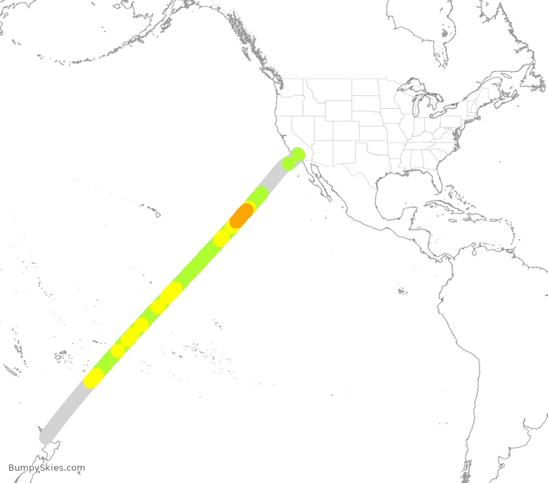 Turbulence forecast map for ANZ6, ZAA to LAX
