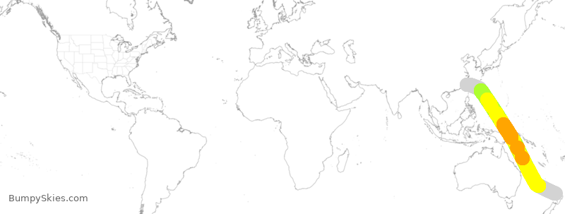 Turbulence forecast map for ANZ77, AKL to TPE