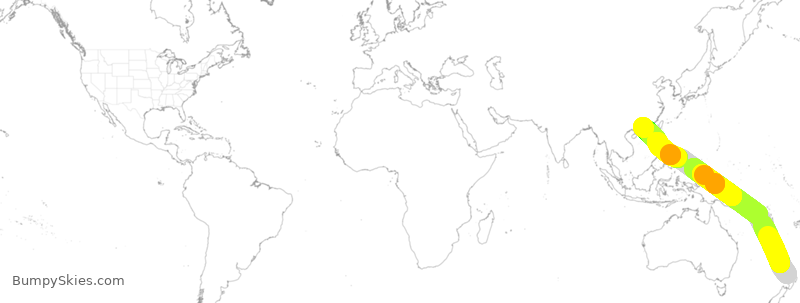 Turbulence forecast map for ANZ81, AKL to HKG