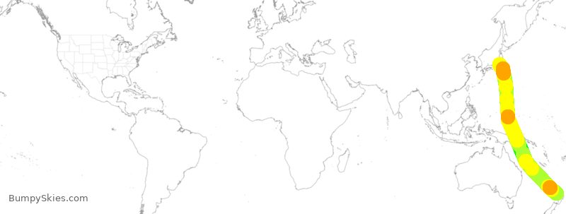 Turbulence forecast map for ANZ94, JAA to ZAA