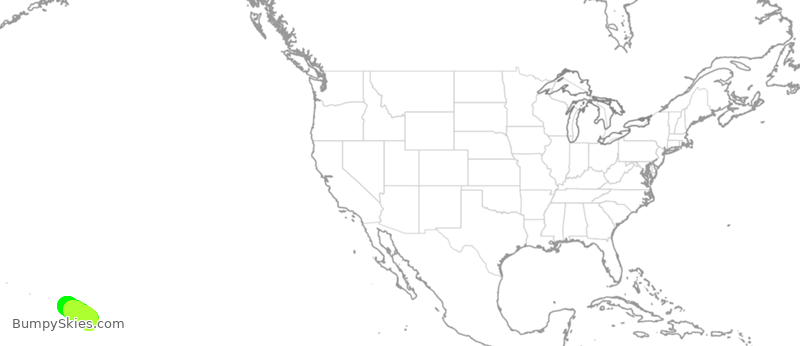 Turbulence forecast map for ASA1120, LIH to KOA