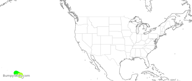 Turbulence forecast map for ASA1150, LIH to OGG