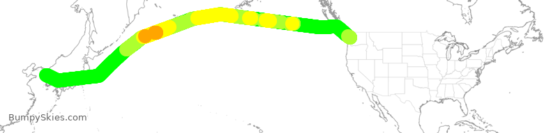 Turbulence forecast map for ASA119, SEA to ICN