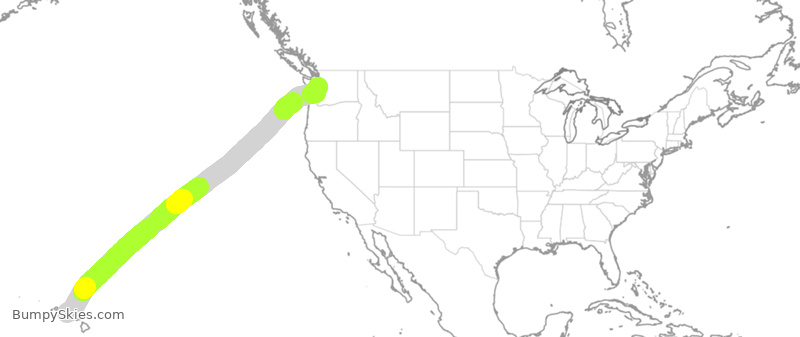 Turbulence forecast map for ASA122, HNL to SEA