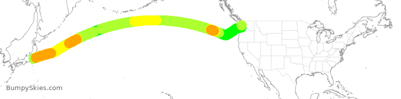 Turbulence forecast map for ASA124, NRT to SEA