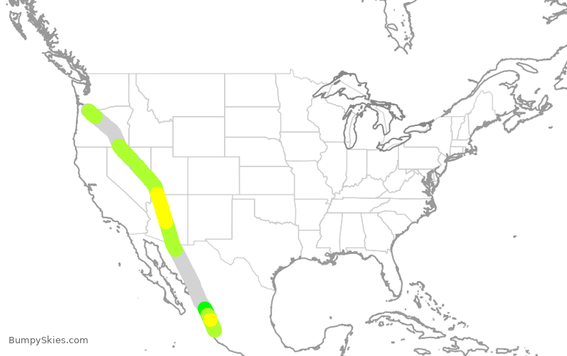 Turbulence forecast map for ASA1378, PDX to PVR