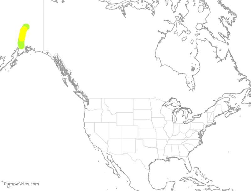Turbulence forecast map for ASA1415, FAI to ANC