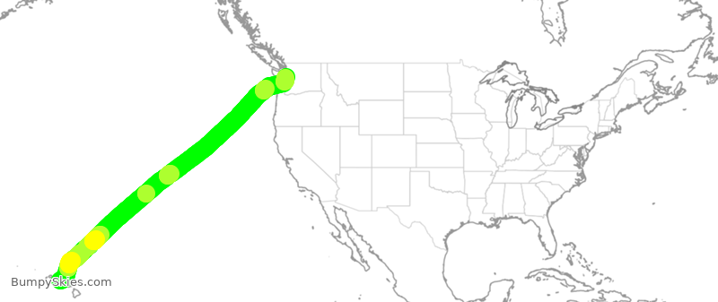 Turbulence forecast map for ASA142, HNL to SEA