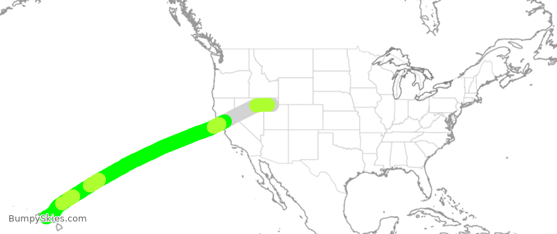 Turbulence forecast map for ASA1430, SLC to HNL