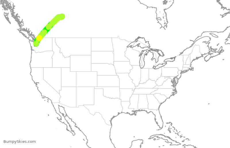 Turbulence forecast map for ASA1439, SEA to YEG