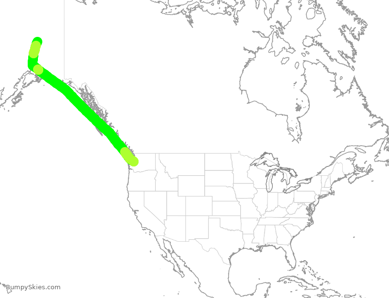 Turbulence forecast map for ASA1552, SEA to FAI