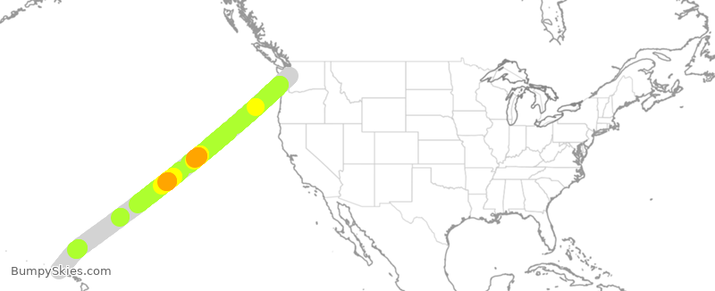 Turbulence forecast map for ASA1665, SEA to LIH