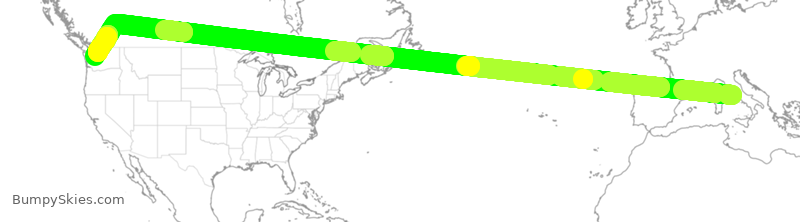 Turbulence forecast map for ASA181, FCO to SEA