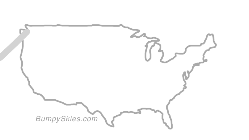 Map of continental US with illustrated flight path and turbulence forecast (described in text below)